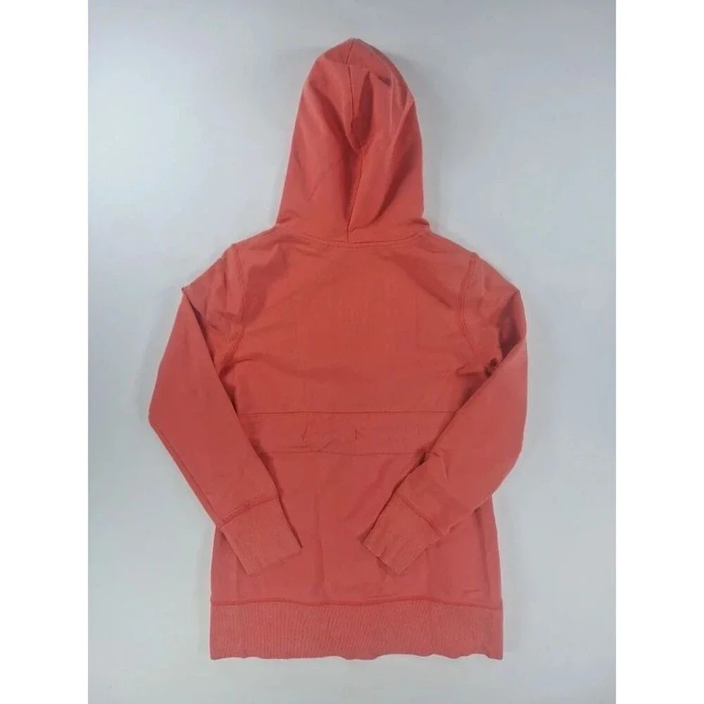 Danskin Now Women S Coral Pink Zip Up Hoodie Drawstring Waist Cinch Parka Sweat